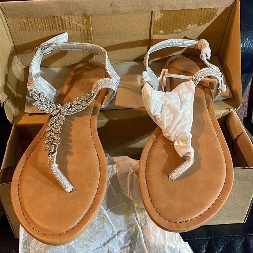 NWT silver sandals